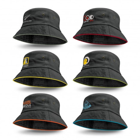 HAT - Bondi Bucket Hat Coloured Trim - Colour range