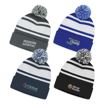 Headwear - Commodore Beanie with Pom Pom - Great Colour options to choose from!