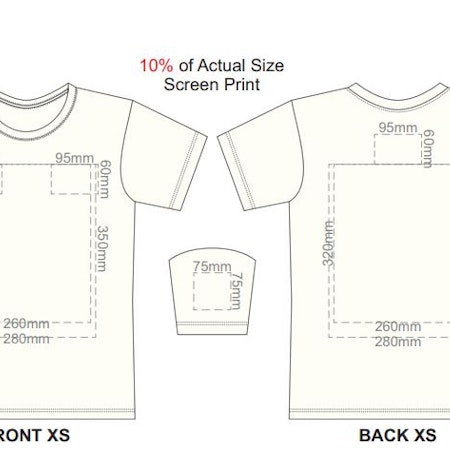 Element Unisex T-Shirt - Available print positions for Screen Print and Digital Transfer