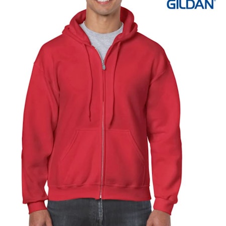 Gildan Heavy Blend Adult Full Zip Hooded Sweatshirt - Red