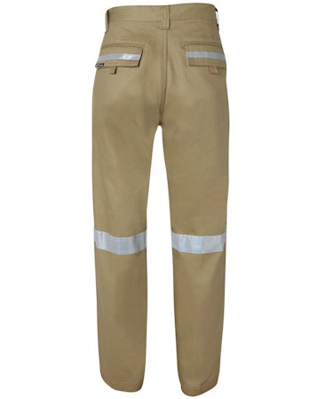 JB'S MERCERISED WORK TROUSER WITH REFLECTIVE TAPE - Available in Khaki (Tan) back
