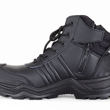 JB'S QUANTUM SOLE SAFETY BOOT - Black - zip access