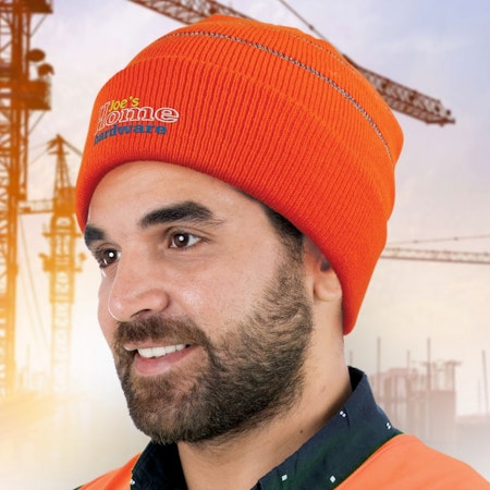 Headwear - Everest Hi-Vis Beanie with Embroidery - 10 x HiVis Beanies with Embroidery