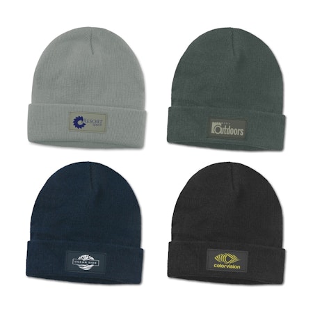 Headwear - Everest Beanie with Printed Patch - Available in 4 great neutral colours