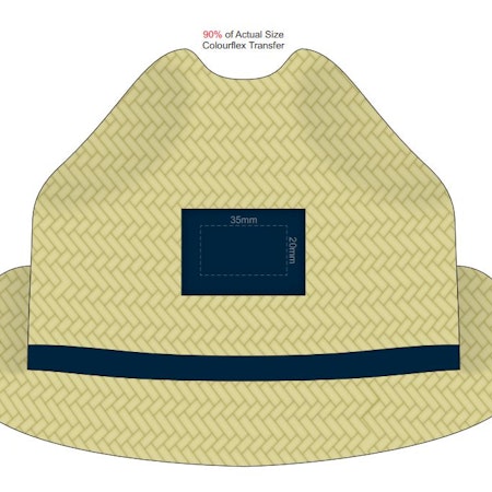 Santiago Fedora Hat - Template showing print position available
