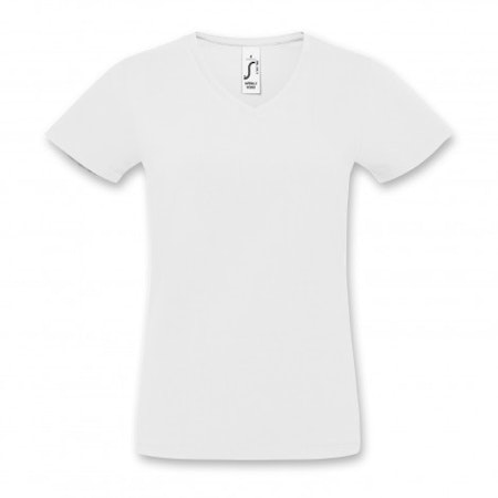 SOLS Imperial  Womens V Neck T-Shirt - white