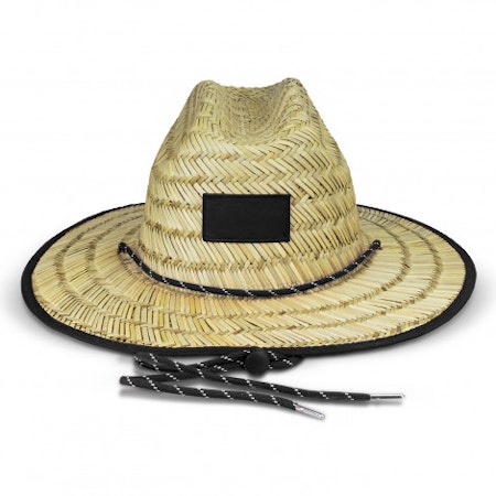 Wide Brim Straw Hat - black