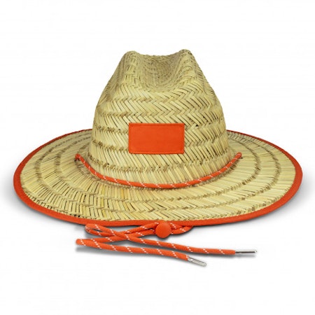 Wide Brim Straw Hat - Orange
