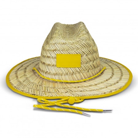 Wide Brim Straw Hat - Yellow